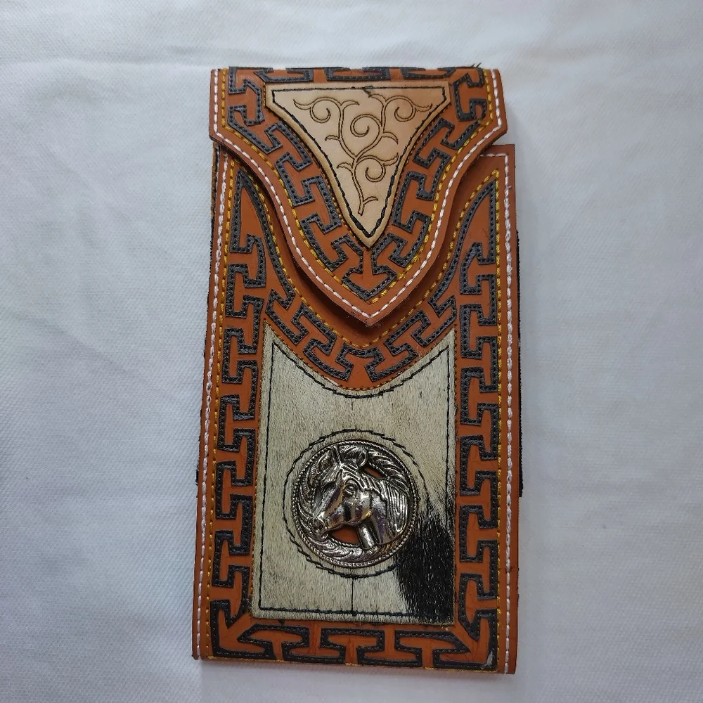 WESTERN LEATHER CELL PHONE CASE, FUNDA VAQUERA DE CUERO COWBOY RODEO PHONE‎ CASE